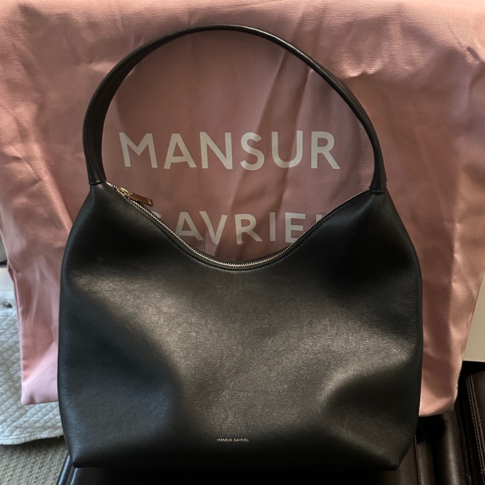 Mansur Gavriel Black Leather Hobo Bag